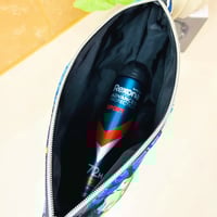 Image 4 of Aqua and Black Abstract - Large Zipper Pouch