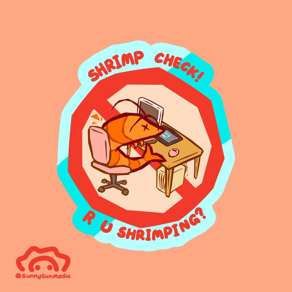 Image of Shrimp Check Sticker