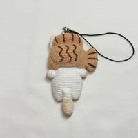 Image 2 of Loafy Cat in Taiyaki Hat Keychain