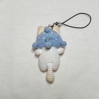 Image 2 of Loafy Cat in Whale Shark Hat Keychain