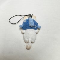 Image 2 of Loafy Cat in Blue Pufferfish Hat Keychain