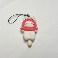 Image 1 of Loafy Cat in Octopus Hat Keychain