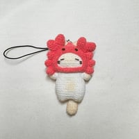 Image 1 of Loafy Cat in Crab Hat Keychain