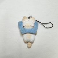 Image 1 of Loafy Cat in Blue Starfish Hat Keychain