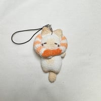 Image 1 of Loafy Cat in Shrimp Hat Keychain