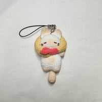 Image 1 of Loafy Cat in Tempura Hat Keychain