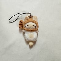 Image 1 of Loafy Cat in Taiyaki Hat Keychain