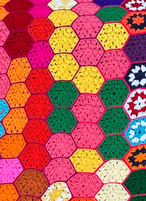 Granny Hexagon Temperature Blanket Pattern 