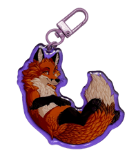 Image 1 of Lounging Fox 3" Acrylic Keychain