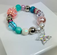 Image 1 of Sparkle Butterfly Charm Elastic Bracelet 