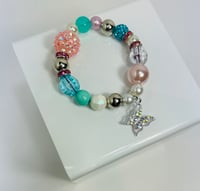 Image 2 of Sparkle Butterfly Charm Elastic Bracelet 