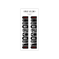 Image 4 of MONOCHROME JASON VOORHES HALLOWEEN NAIL DECALS 