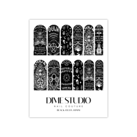 Image 2 of BLACK OUIJA BOARD PLANCHETTE NAIL DECALS 