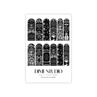 Image 4 of BLACK OUIJA BOARD PLANCHETTE NAIL DECALS 