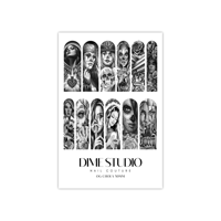 Image 3 of CLEAR CHOLA CHICANA XL MONOCHROME NAIL WRAPS 