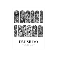 Image 2 of CLEAR CHOLA CHICANA XL MONOCHROME NAIL WRAPS 