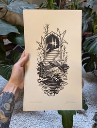 Image 1 of Lino print “SKADAR LAKE”