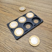 Pound Coin Holder for Slim, Minimalist style wallets. Holds Pound Coins. (Wallet not included)