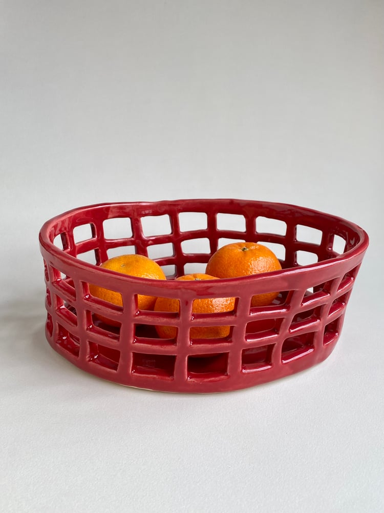 Image of Red Oval Basket