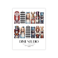 Image 2 of ALICE IN WONDERLAND HALLOWEEN NAIL DECALS 