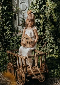 Image 5 of Wooden rustic  cart trolley brown natural  BIG