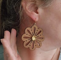 Image 7 of Detailed Wood Earrings