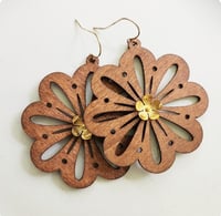 Image 5 of Detailed Wood Earrings