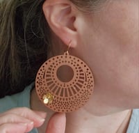 Image 4 of Detailed Wood Earrings