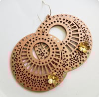 Image 9 of Detailed Wood Earrings
