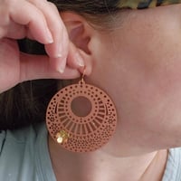Image 10 of Detailed Wood Earrings