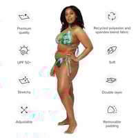 Image 3 of Wet Monsterra string bikini set