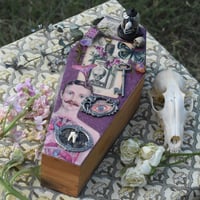 Image 1 of Wooden Coffin Mixed Media Stash Box / Trinket Box - "Eternal Youth Elixir"