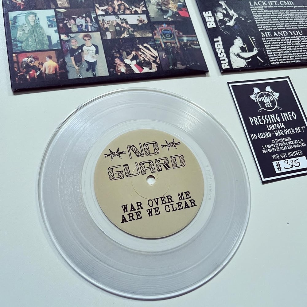 NO GUARD - War Over Me 7" Clear Wax (200 made)