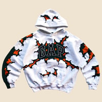 Image 1 of REWORKED GAP CRACKY WHITE HOODIE SIZE L