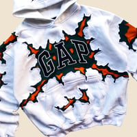 Image 3 of REWORKED GAP CRACKY WHITE HOODIE SIZE L