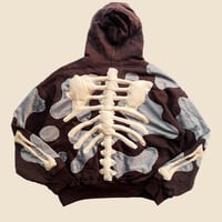 Image 3 of REWORKED NIKE FLOW 3D PUFF BONES BROWN HOODIE SIZE L/XL