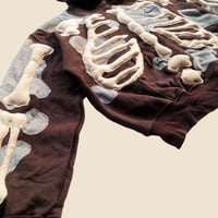 Image 5 of REWORKED NIKE FLOW 3D PUFF BONES BROWN HOODIE SIZE L/XL