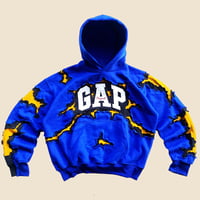 Image 1 of REWORKED GAP CRACKY BLUE HOODIE SIZE L/XL