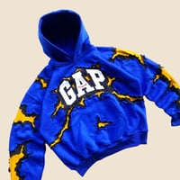 Image 3 of REWORKED GAP CRACKY BLUE HOODIE SIZE L/XL