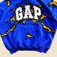 Image 5 of REWORKED GAP CRACKY BLUE HOODIE SIZE L/XL