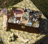 Image 1 of Wooden Coffin Mixed Media Stash Box / Trinket Box - "The High Priestess"
