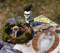 Image 6 of Wooden Coffin Mixed Media Stash Box / Trinket Box - Cemetary Angel 