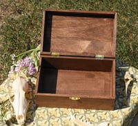 Image 3 of Wooden Coffin Mixed Media Stash Box / Trinket Box - Cemetary Angel 