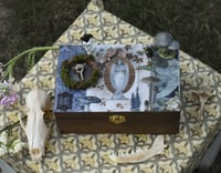 Image 1 of Wooden Coffin Mixed Media Stash Box / Trinket Box - Cemetary Angel 