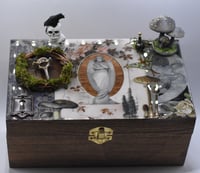 Image 2 of Wooden Coffin Mixed Media Stash Box / Trinket Box - Cemetary Angel 
