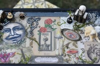 Image 3 of Wooden Coffin Mixed Media Jewelry/ Trinket Box w/ Mirror & Removable Compartments "Queen of Elixirs"