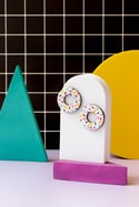 Donut Memphis grande fucsia/blanco