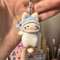 Image 4 of Loafy Cat in Whale Shark Hat Keychain