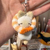 Image 3 of Loafy Cat in Shrimp Hat Keychain