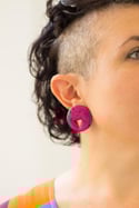 Pendientes Memphis triangle fucsia